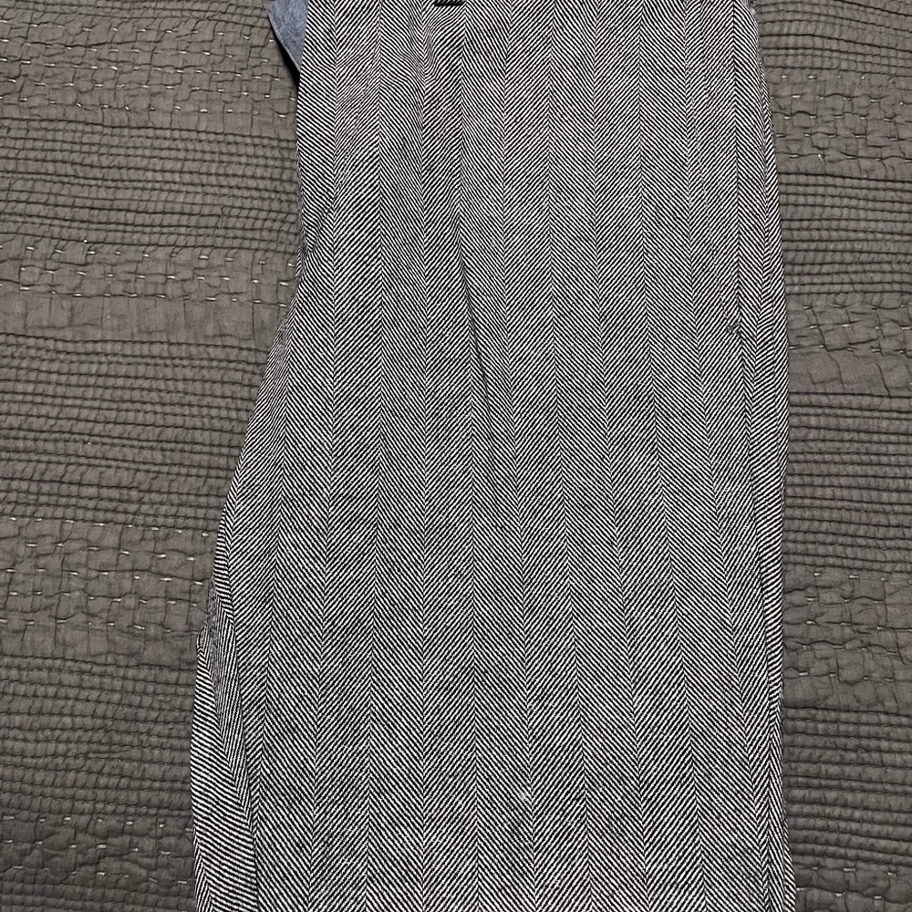 Gray Herringbone Dress Pants